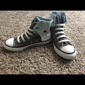 White/Blue High Top Girls Converse