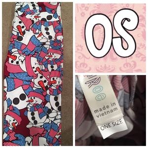 Lularoe Christmas leggings snowmen NWT OS