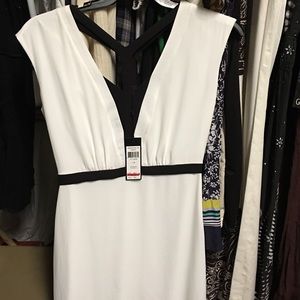 BCBG Maxazria White with Black dress.