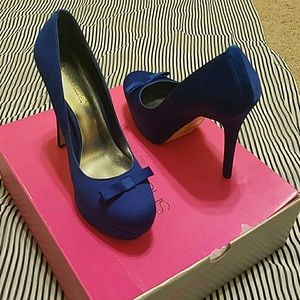 Cobalt Blue Platform Pumps