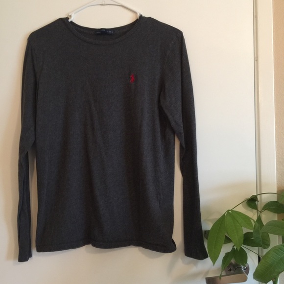 Ralph Lauren Grey Long Sleeve Polo