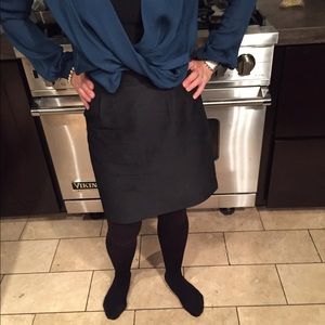 Theory black brocade mini skirt - size 4