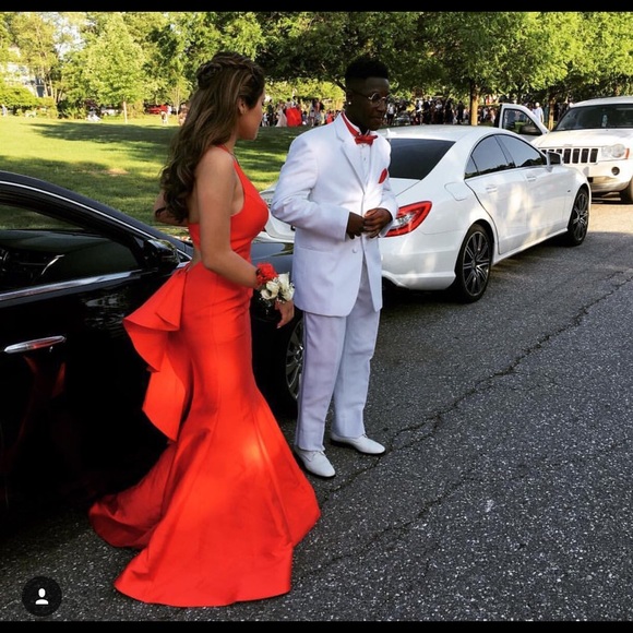 Red Sherri Hill prom dress! Worn once! - Picture 2 of 3