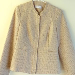 Collarless Calvin Klein Blazer with zip close