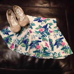 🚨SALE🚨 White Floral Pattern Circle Skirt