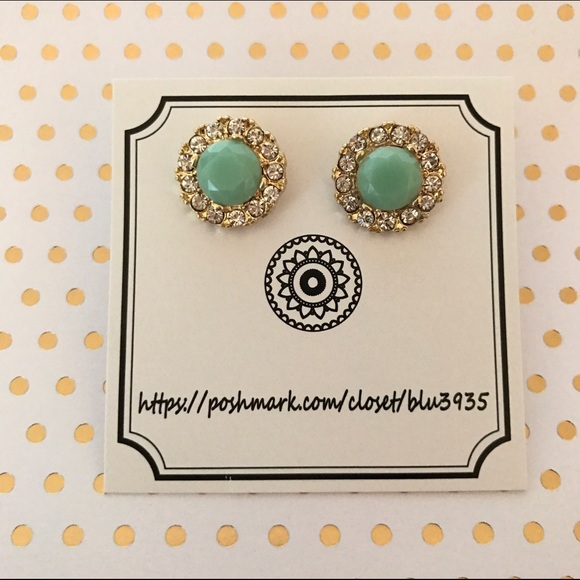 2 for $25Aqua Blue Stud Earrings - Picture 2 of 2