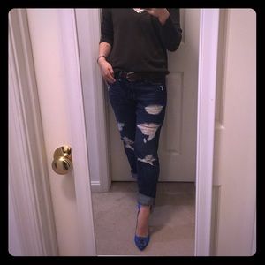 Hollister Boyfriend Ripped Torn Jeans