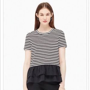 Host pick!! NWT Kate Spade Striped Flounced Tee