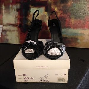 NEVER WORN Baker's Suede and Patent Leather Heel