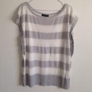 Striped White House Black Market Top