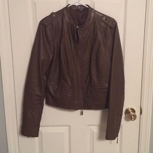 Brown Faux Leather Jacket