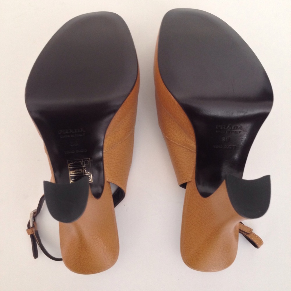 ‼️SOLD‼️ NIB [Prada] Retro Peep Toe Platform Heels - Picture 4 of 8