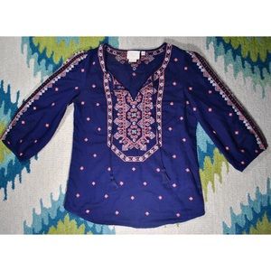 SALE* Vanessa Virginia 3/4 Slv Embroidered Top