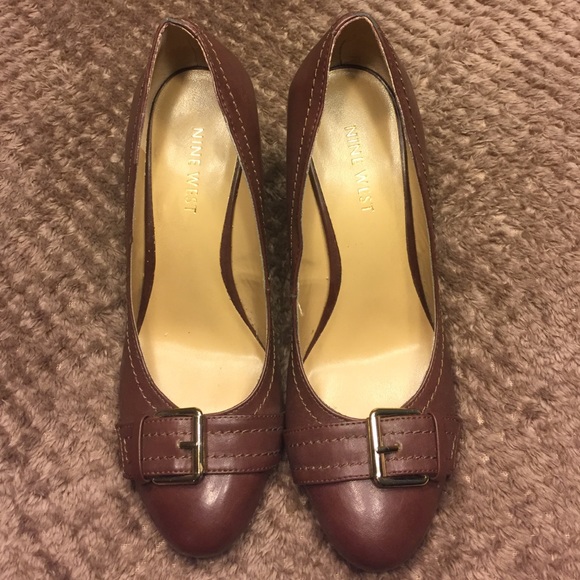 Nine West Brown Wedge Heels