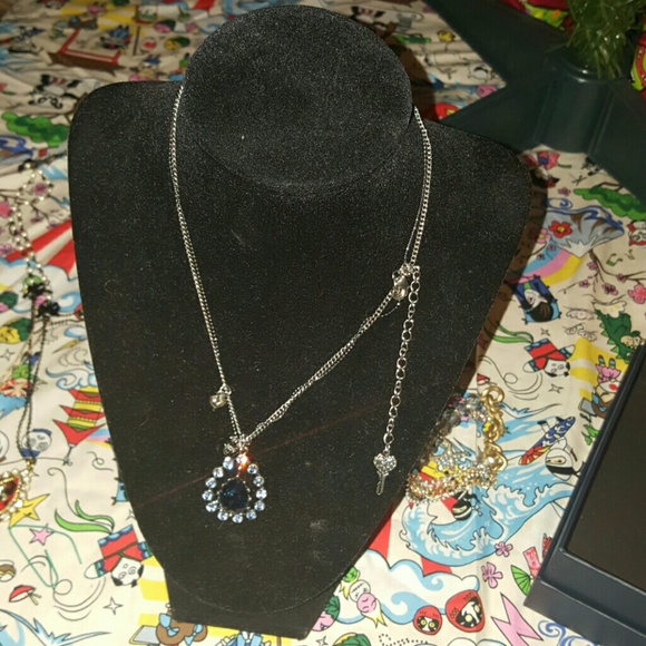 Blue teardrop Betsey Johnson necklace
