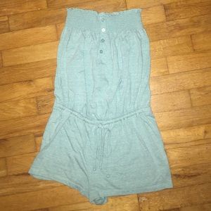 Blue Strapless Romper