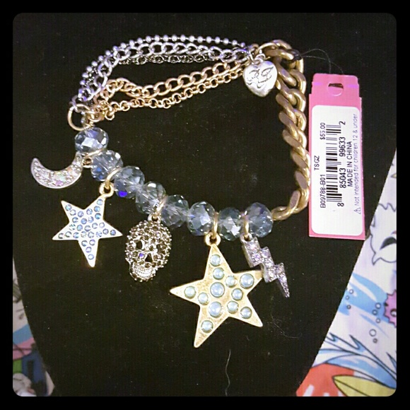 Betsey Johnson celestial skull bracelet NWT