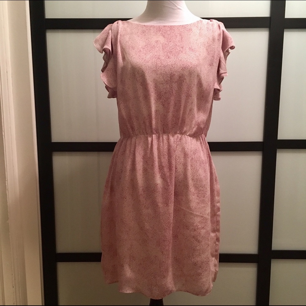Ann Taylor Loft Flutter Sleeve Spring Dress