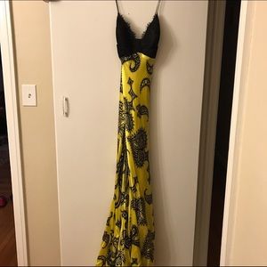 Black and yellow prom dress