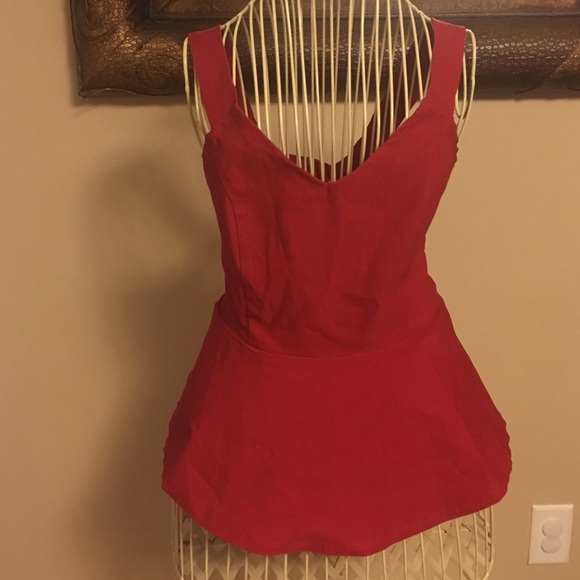 Red peplum blouse