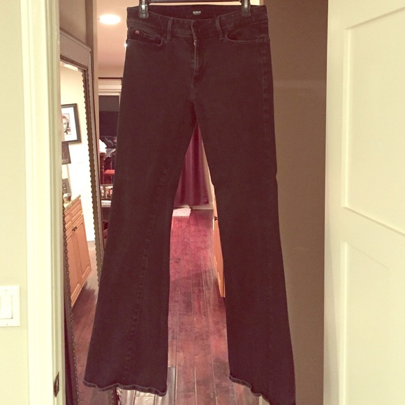 Hudson distressed black flair jeans