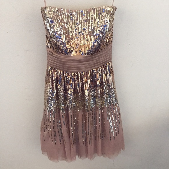 ***NYE***BCBG Rose Gold Cocktail Dress