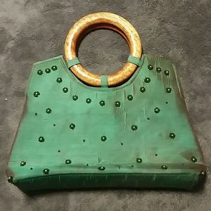 Green Beaded Handbag