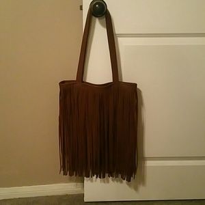 🚨🚨SOLD🚨🚨Brown Fringe Purse NWOT