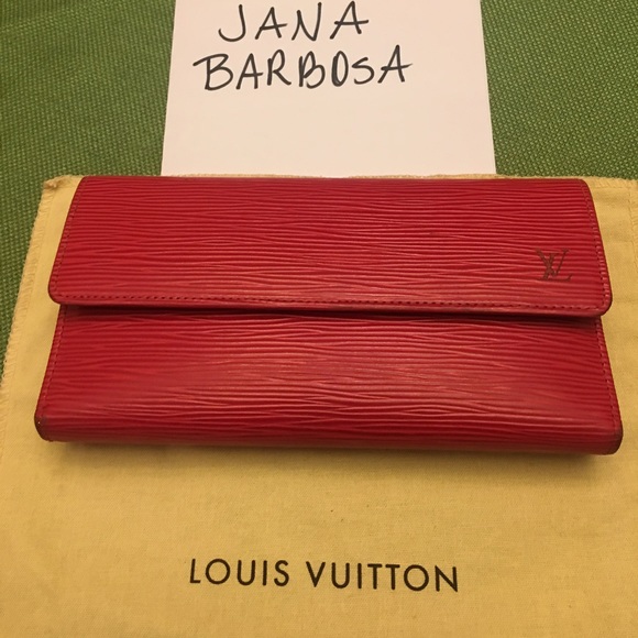 Louis Vuitton Epi red leather wallet