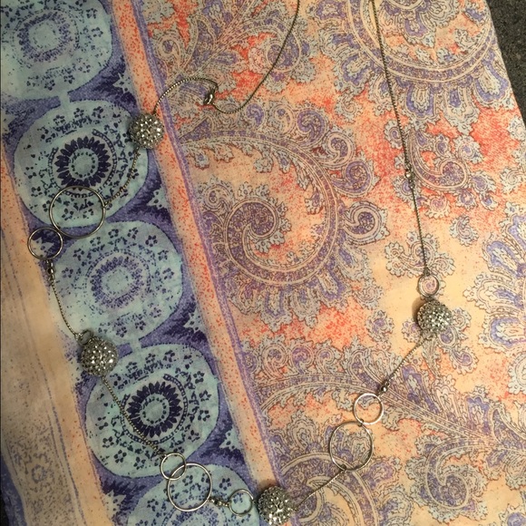 Silver costume Long 20" necklace