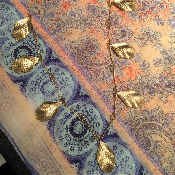 Gold plated leaf necklace