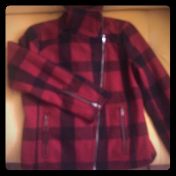 Waist Length Wool Moto Coat.