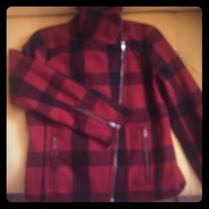 Waist Length Wool Moto Coat.