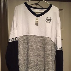 NWT VS PINK SIZE L SWEATSHIRT with BLACK SEQUINS