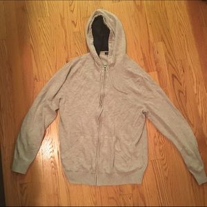 Gray Men's Banana Republic zip-up hoodie