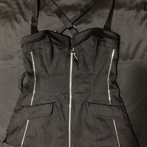 Bebe corset style zipper top size M