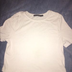 Brandy Melville white stripe crop top