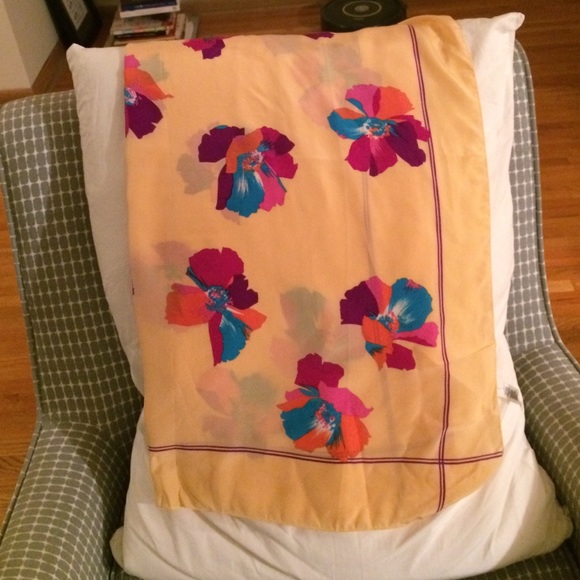 Vintage Christian Dior Floral Silk Scarf - Picture 2 of 4