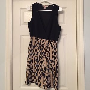REDUCED! Forever 21 Black and Tan Tulip Wrap Dress