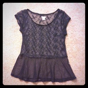 Lace Peplum Shirt