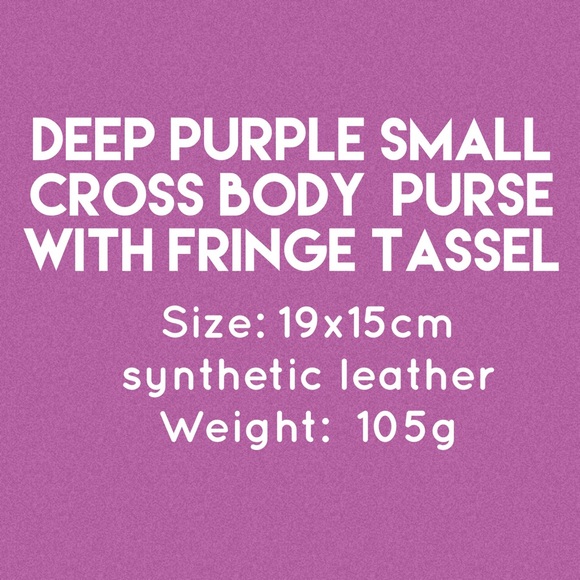 💜NWT purple fringe cross body purse! Small/mini - Picture 2 of 5