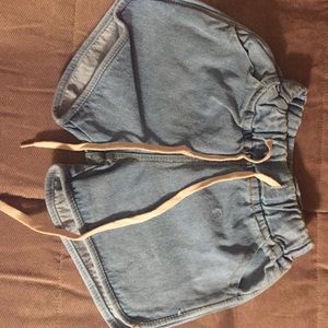High-waisted denim shorts