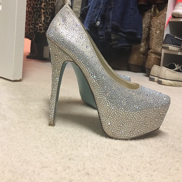 Gently worn Betsy Johnson crystallized Stilettos