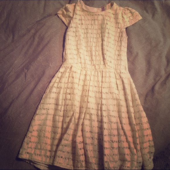 cream colored lace dress