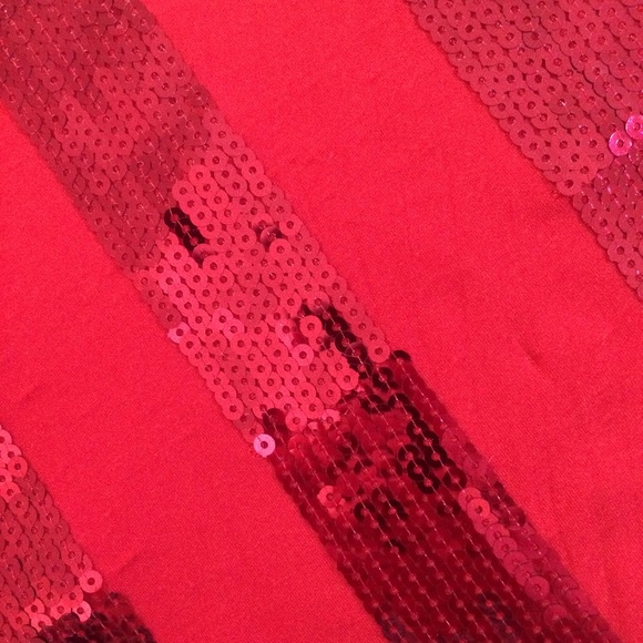 NOTATIONS PLUS Sequin Striped Red Tank Top - Picture 2 of 4