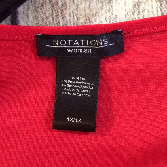 NOTATIONS PLUS Sequin Striped Red Tank Top - Picture 3 of 4