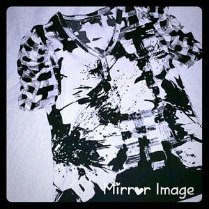 Mirror image cute Black and white shirt