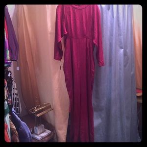 Phenomenal 80s Burgundy Rayon Pant Jumpsuit