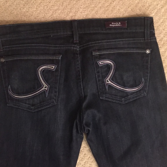 Rock & Republic Darkest Denim Jeans in Size 30