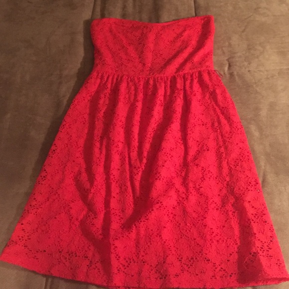 Red lace dress